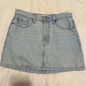 High rise mini denim skirt
